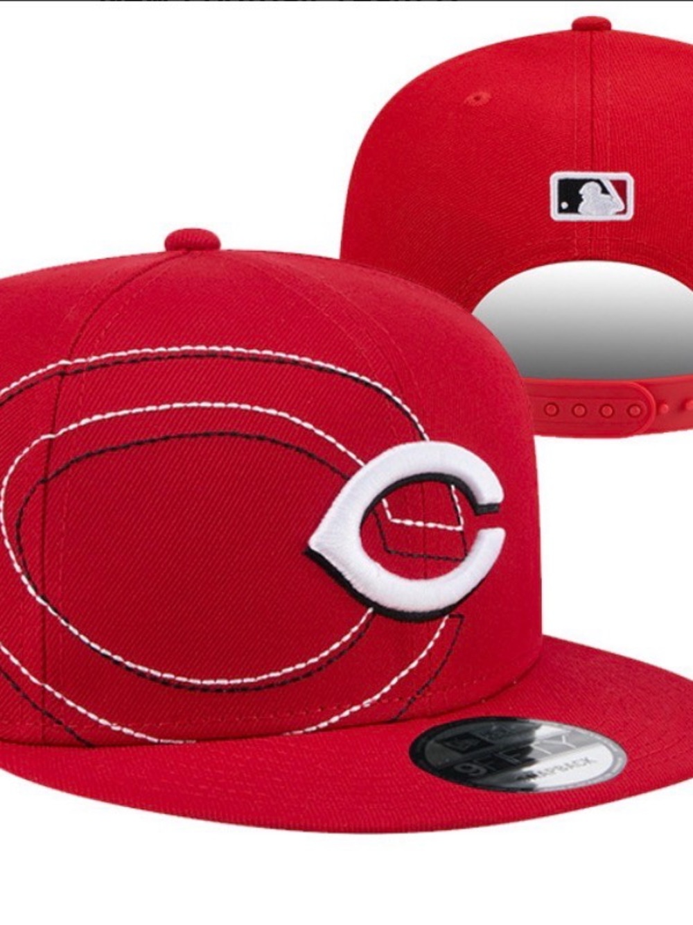 Cincinnati Reds Red Snapback Hat with White C Logo Yarn Stitch #MLB